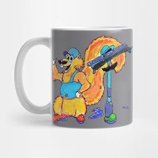 Window cleaning Squirrel and his squeegee Mug